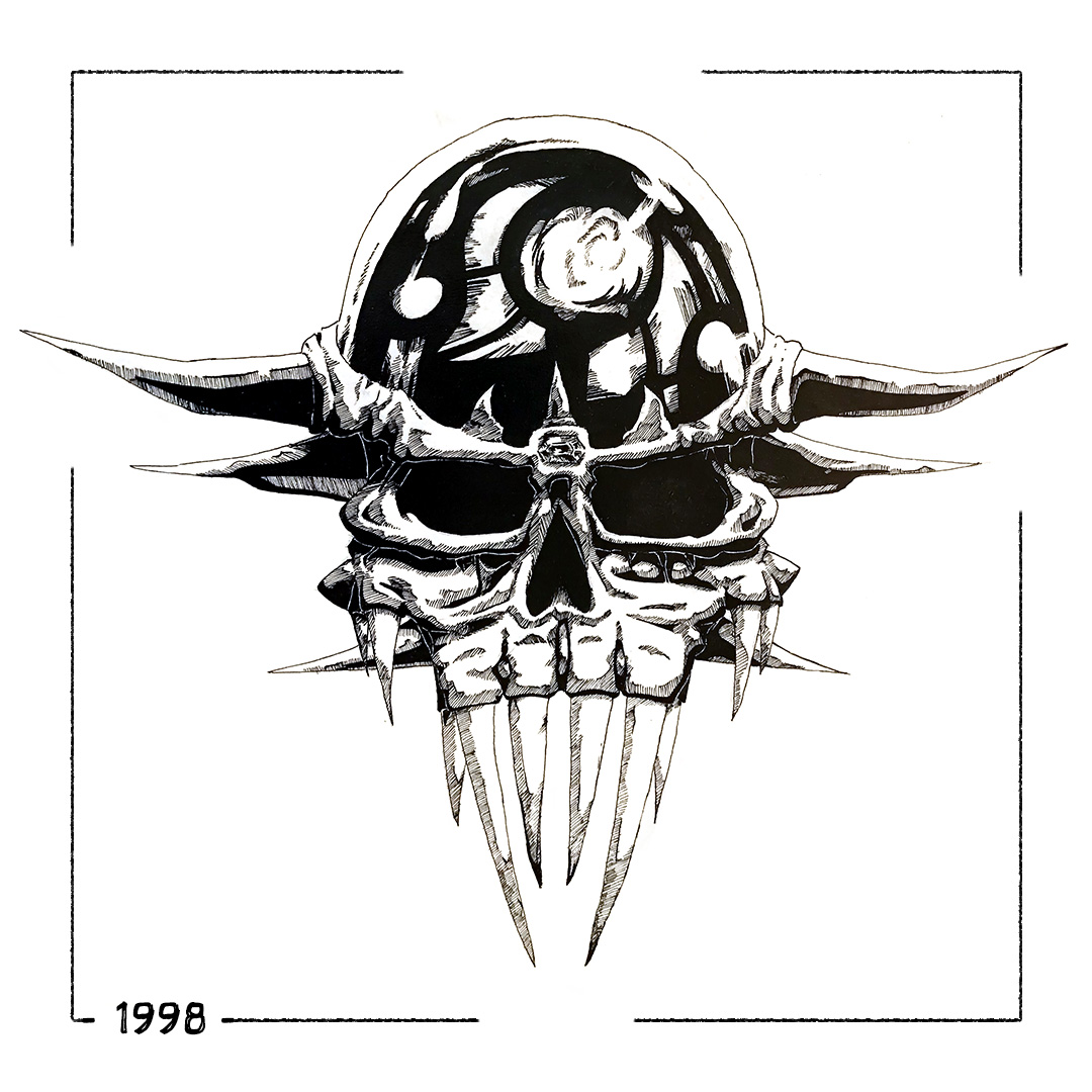 Personnages à l’encre de Chine 💀👹🛡️ - 1998 : Crâne de démon utilisé comme trophée