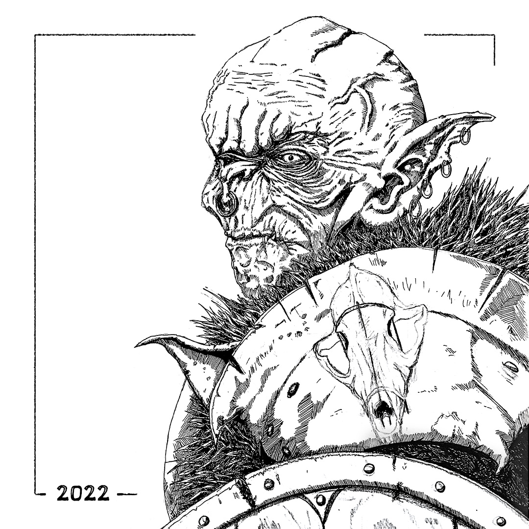 Personnages à l’encre de Chine 💀👹🛡️ - 2022 : Orc