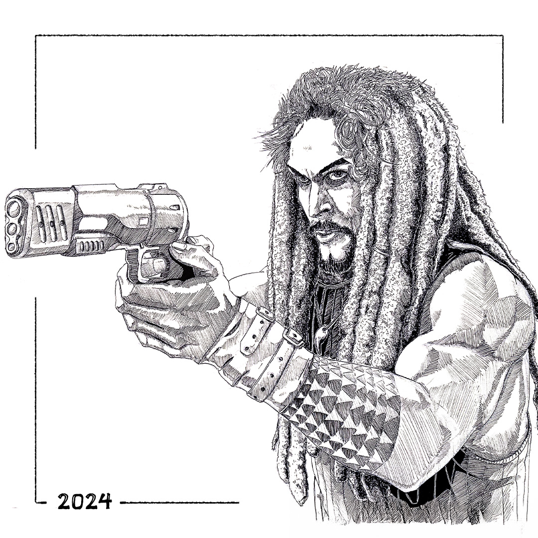Personnages à l’encre de Chine 💀👹🛡️ - 2024 : Ronon de Stargate